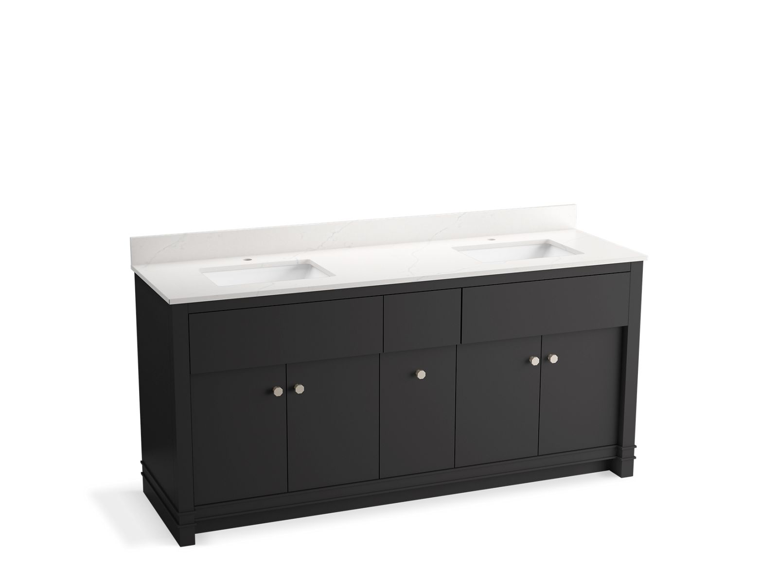 Alouette™ 72" Bathroom Vanity Cabinet With Sinks And Quartz Top