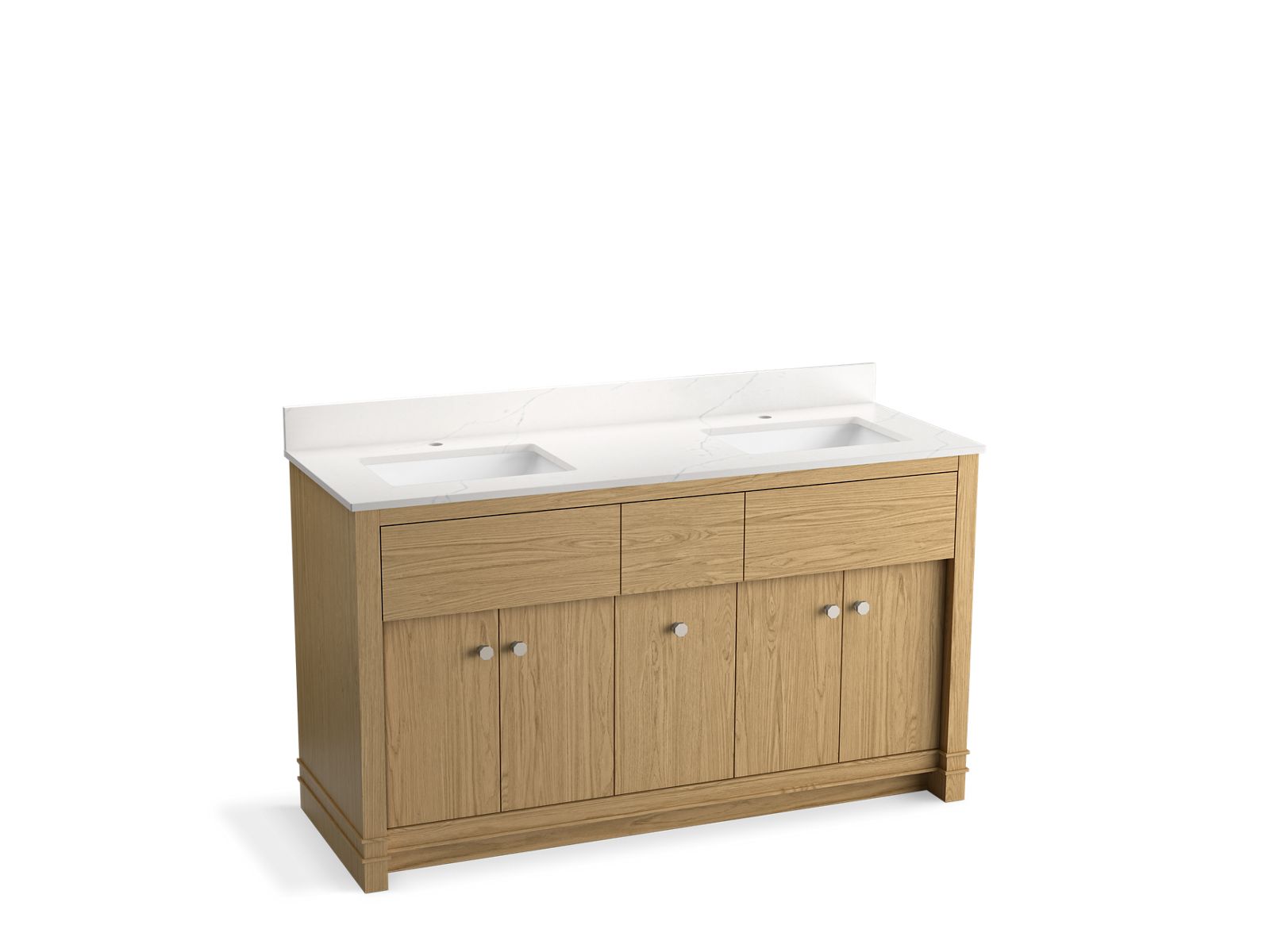 Alouette™ 60" Bathroom Vanity Cabinet With Sinks And Quartz Top