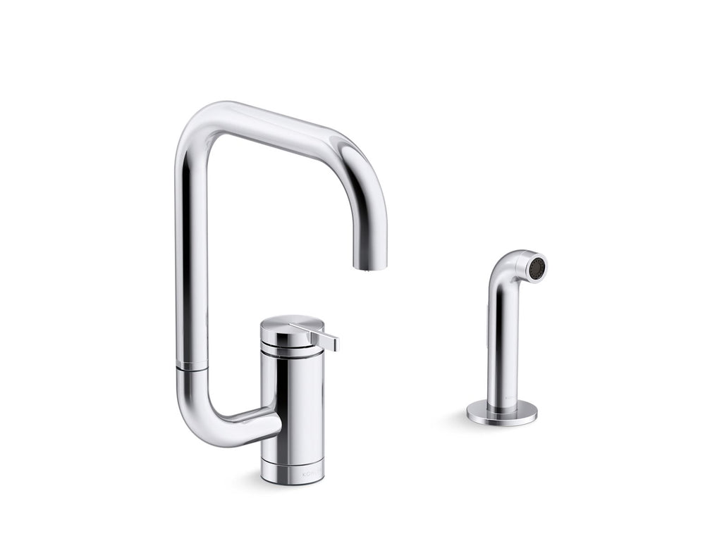 Components® Single-Handle Kitchen Sink Faucet With Two-Function Extended-Reach Spout And Side Sprayer