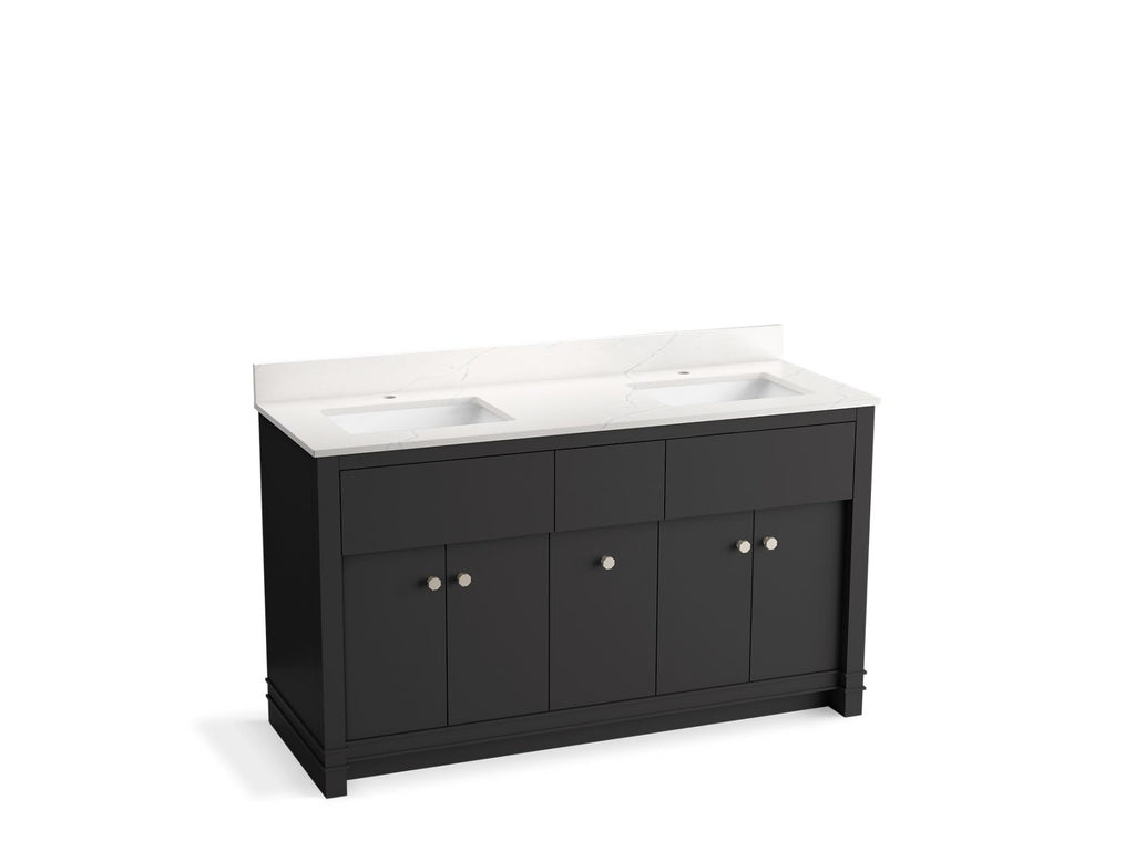 Alouette™ 60" Bathroom Vanity Cabinet With Sinks And Quartz Top